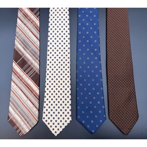 The Custom Shop Vintage Silk Tie Lot of 4 Mens Neckties Striped Floral Geometric